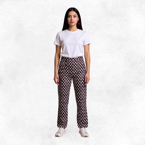 Anne Klein Geometric Print Slim Pants Size 10 - Picture 2 of 7